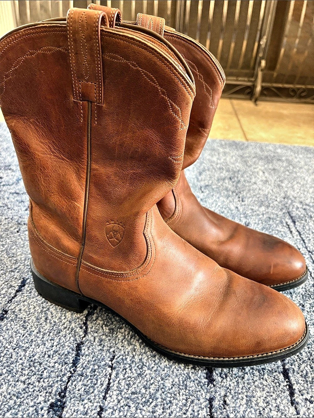 Ariat Men's Leather Cowboy Boots US 9 D Brown